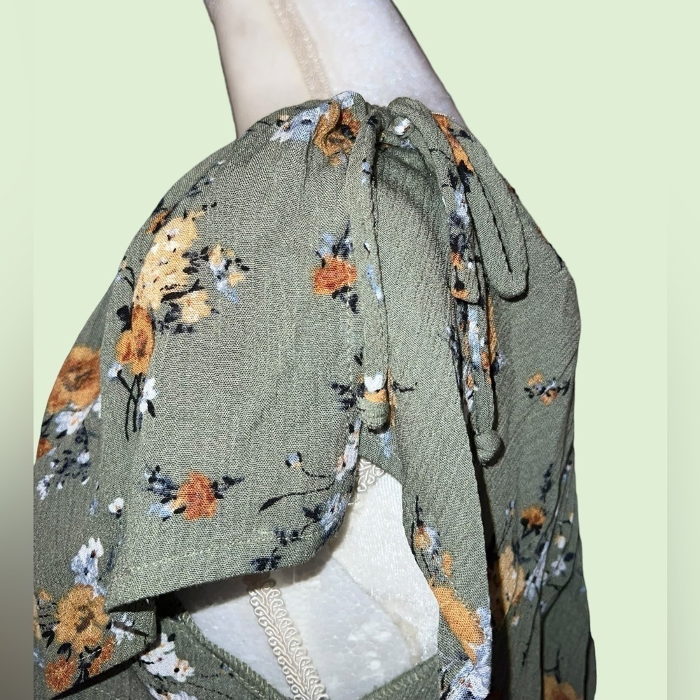 smocked top/ ruffled shorts set, Xhileration, gauze feel, XL